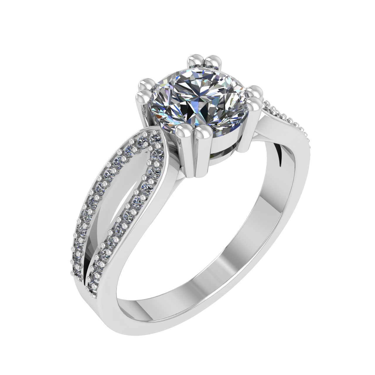 ACCENTED 6.50mm ROUND ENGAGEMENT RING